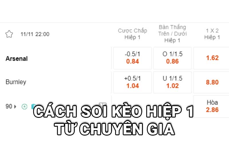 Cách soi kèo hiệp 1 từ chuyên gia